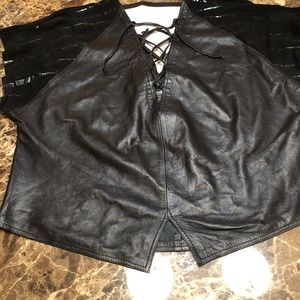 Women Genuine leather and suede top